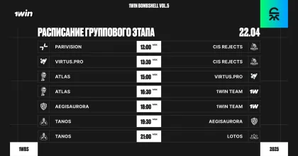 расписание матчей 1win bombshell vol 5 на 22 апреля